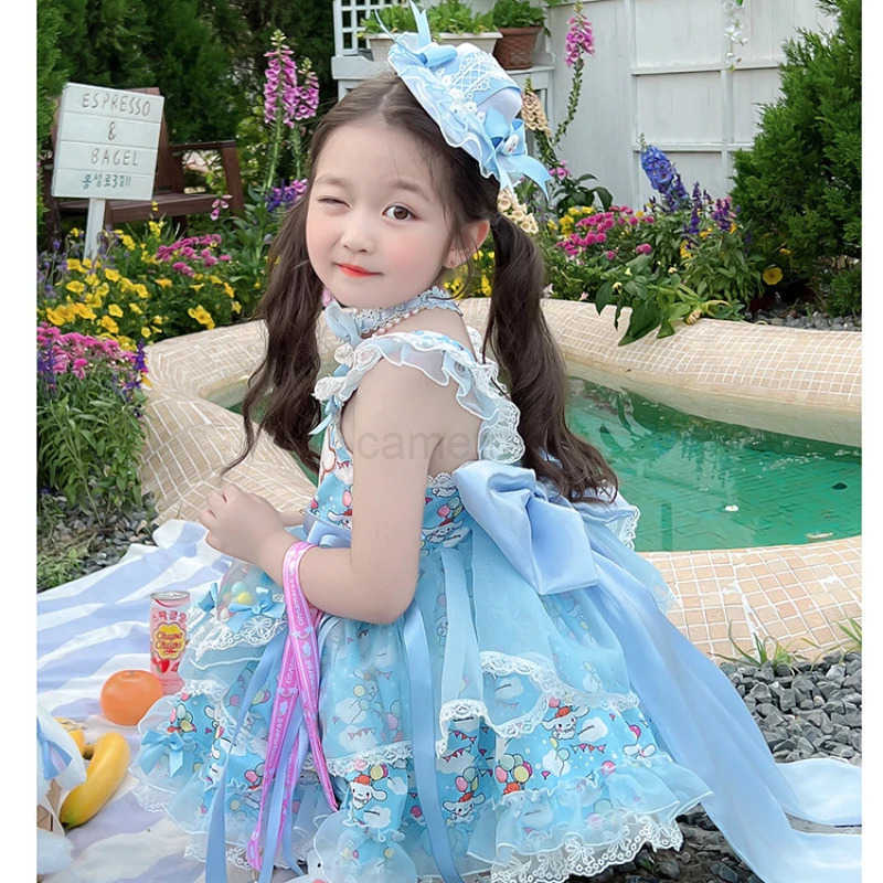 Sanrio 2024 Sanrio Cinnamoroll Cute Fashion Trend Girls Dress Lolita Princess Dress Four Seasons Strap Dress Halloween Christmas Gift XJ250618