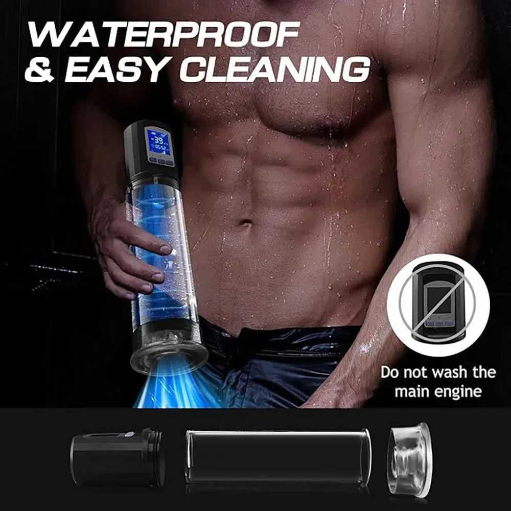 SCSex Toys for Men 6 Powerful Sucking Modes LCD Display Electric Vacuum Penis Enlargement Extend Training Pump for Men W250618