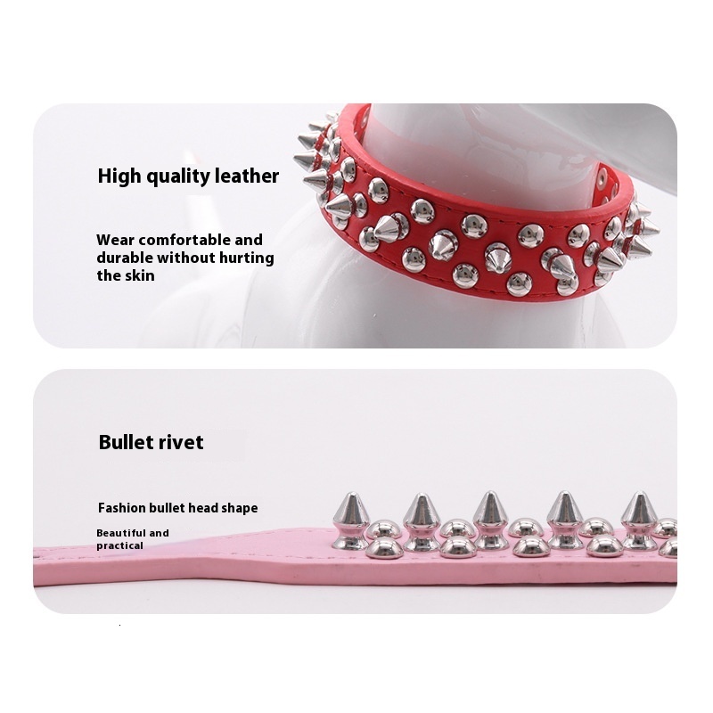 Designer Dog Collar PU Willow Pet Necklace Anti-Bite Neckband Anti-Escape Spiked Tactical Dog Neck Harness