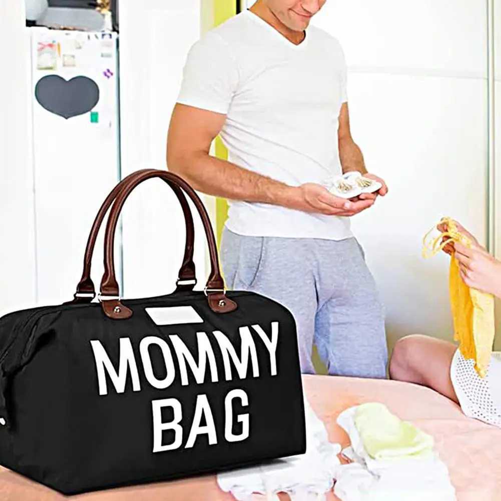 Embroidered Diaper Bag Large Capacity Letters Double Handle Strap Mommy Storage Bag Travel Nursing Baby Diaper Pouch For Outdoor W250618