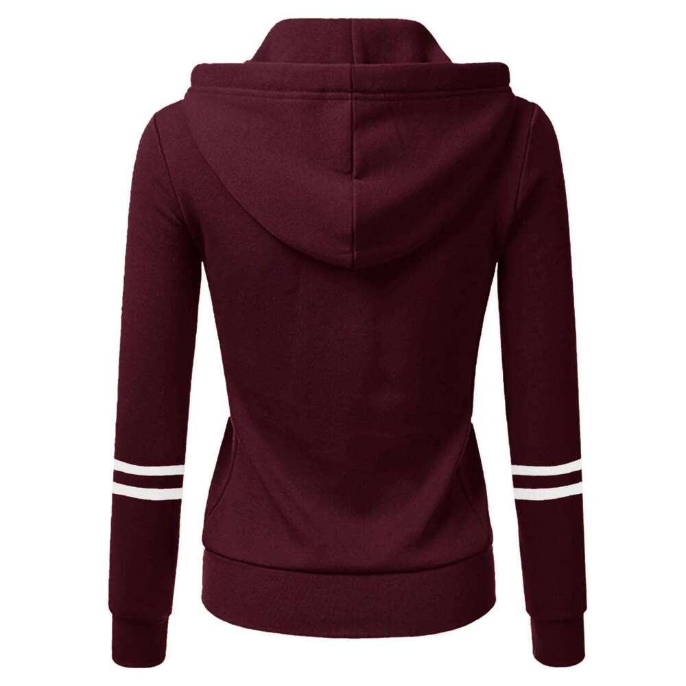 Trendy Female Zip-Up Hooded Sweater: Versatile Long Armwear Ideal for Cooler Weather