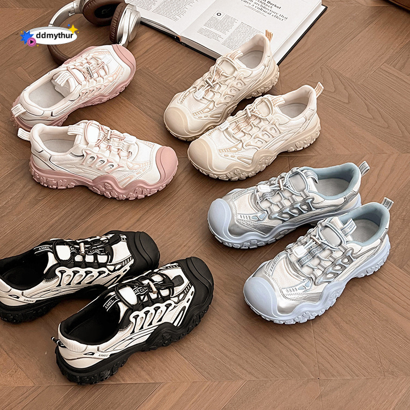 White Deer Same Style Ugly Cute for Women 2025 Spring New Outdoor Hiking Thick-Soled Dad Casual Sports Shoes ddmythur