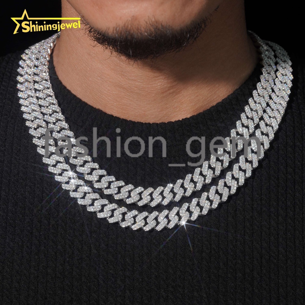 Hip Hop Jewelry Rapper High Quality GRA Certificate 925 Silver Iced Out 12.5mm Moissanite Diamond Cuban Link Chain