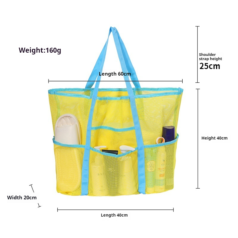 New Handheld Mesh Beach Multifunctional Portable Three-layer Swimming Toy Storage Toiletry Bag