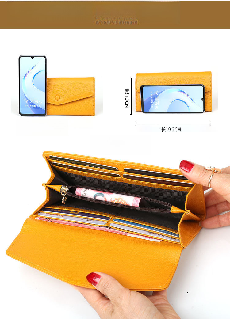 Free Shipping Designer Yellow Wallet Women 2025 New Medium Long Style 80% off Envelope Wallet Multi-Card Slot Luxury bag Classic Thin Wallet Dropshipp