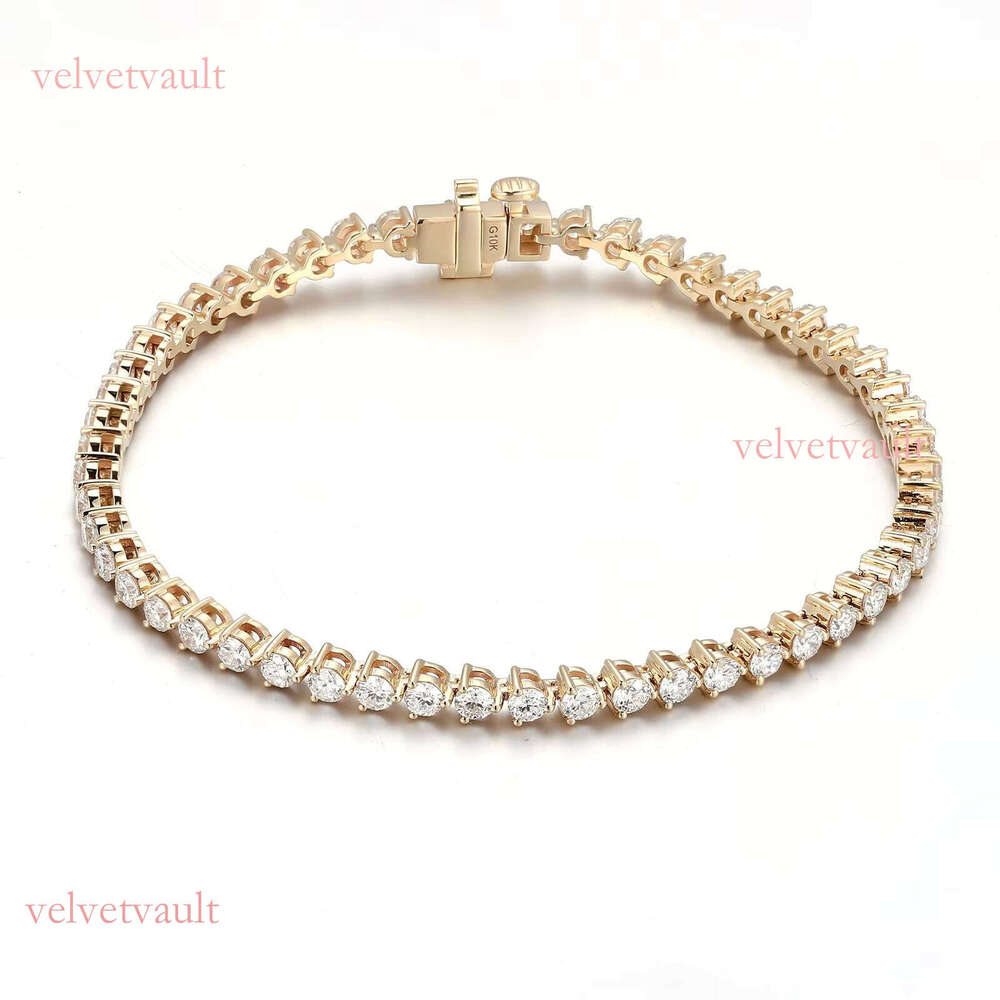 14k Lab Grown Tennis Bracelet Igi GIA Round Cut Jewelry