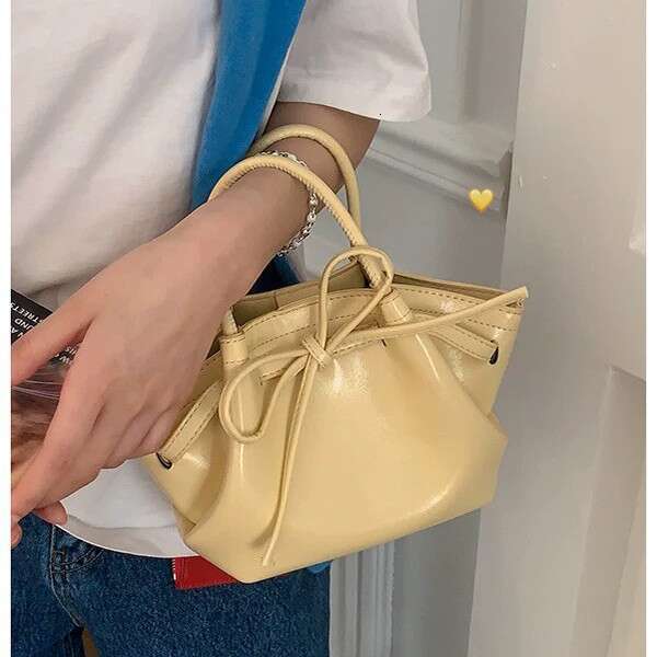 Korean Niche Handheld Basket for Women 2025 Spring Summer New Fashion Trendy Bucket New with Bowknot Crossbody Bag