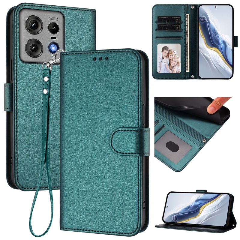 Plain PU Leather Wallet Cases For Moto Edge 60 Pro Stylus 5G 2025 G15 Power G05 E15 G Power Play G75 G55 Credit ID Card Slot Photo Holder Kickstand Bo