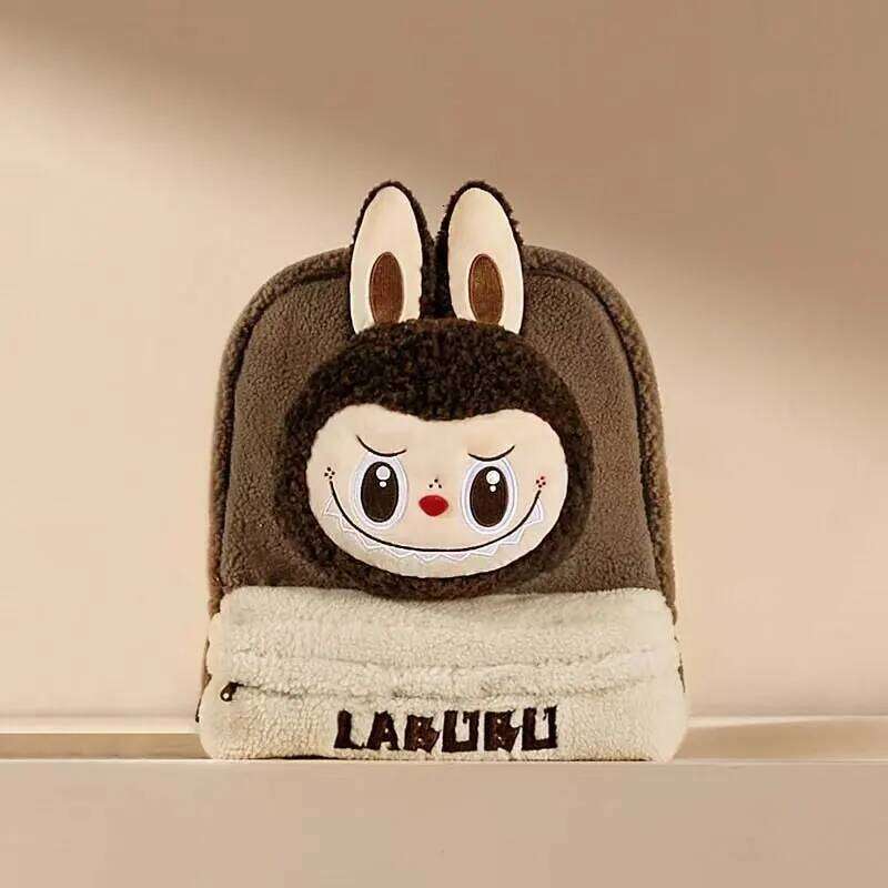 Genuine Large Capacity Lamb Wool Backpack Anime Peripheral Fashion Flip Labubu Doll Tote Bag Girl's Birthday Gift