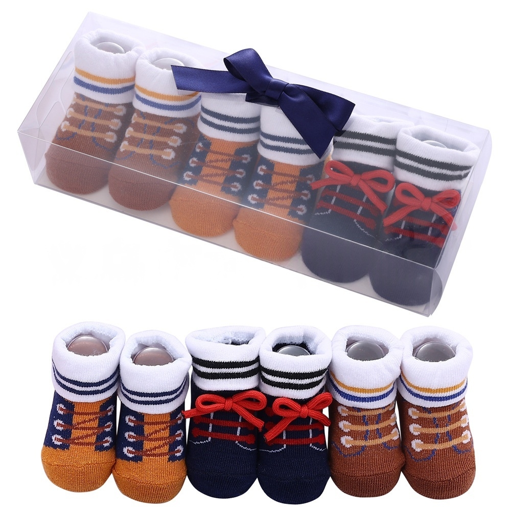 3 Pair Cotton Baby Socks Floor Kids Toddlers Autumn Spring Cute Infant Newborn Cute Gift Newborn Gift Baby Accessories Floor Antiskid Children Socks D