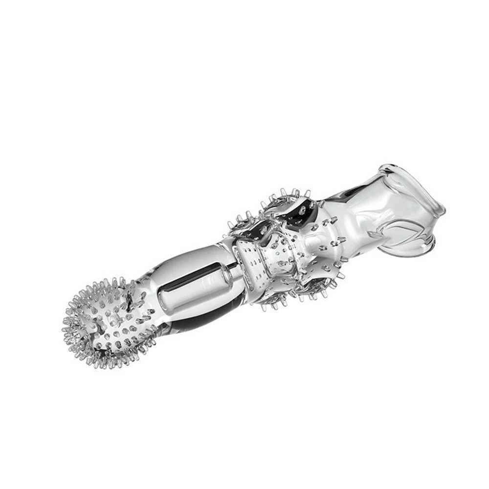 Reusable Condoms Extend 8cm Penis Enlargement Sleeve Vibrator Cock Ring Sex Toys for Men G Spot Vibrating Delay Ejaculation W250618