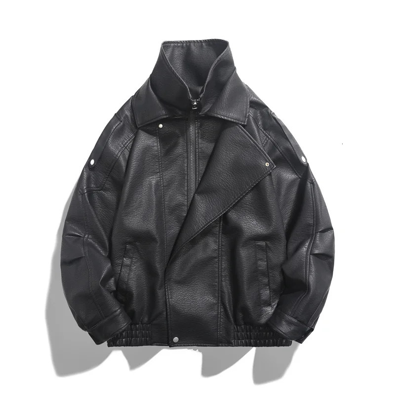 Windbreaker PU Leather Jacket Men Black Green Brown High Quality Fashion Jacket Spring Motorcycle Autumn Comfort Coats 250618