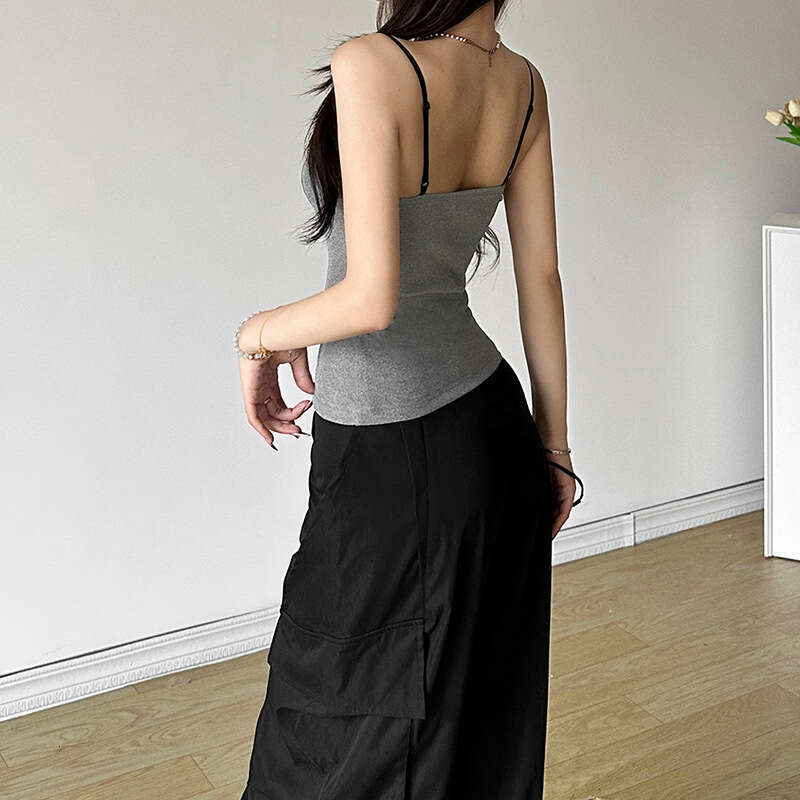 Summer New Women's Solid Color Slim Fit Street Fashion Sexy Backless Tank Top B5