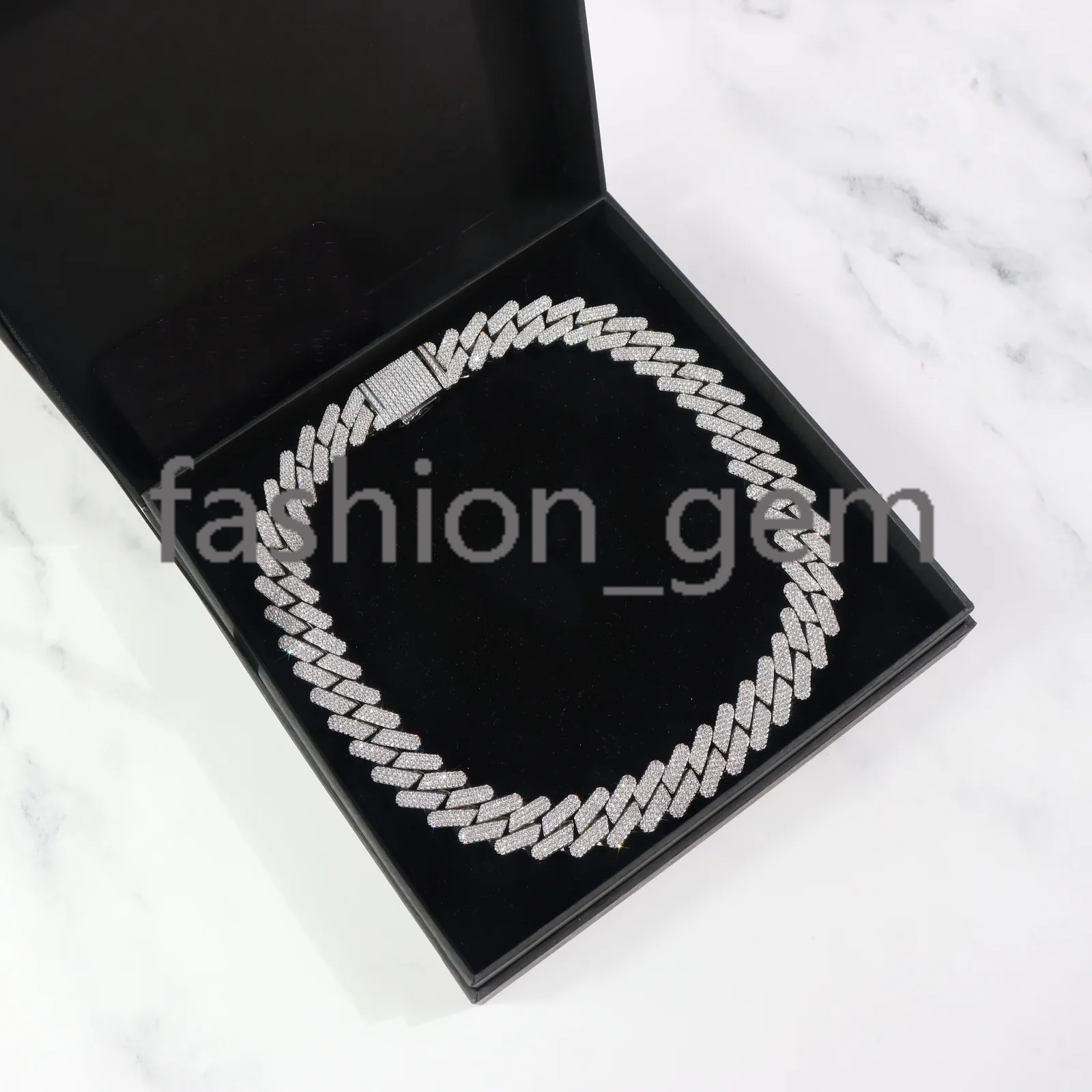 Top Selling Hiphop Cuban Link Chain Rappers 2 Raw 12mm Gold Plated 925 Sterling Silver Custom Vvs Moissanite Cuban Link Chain