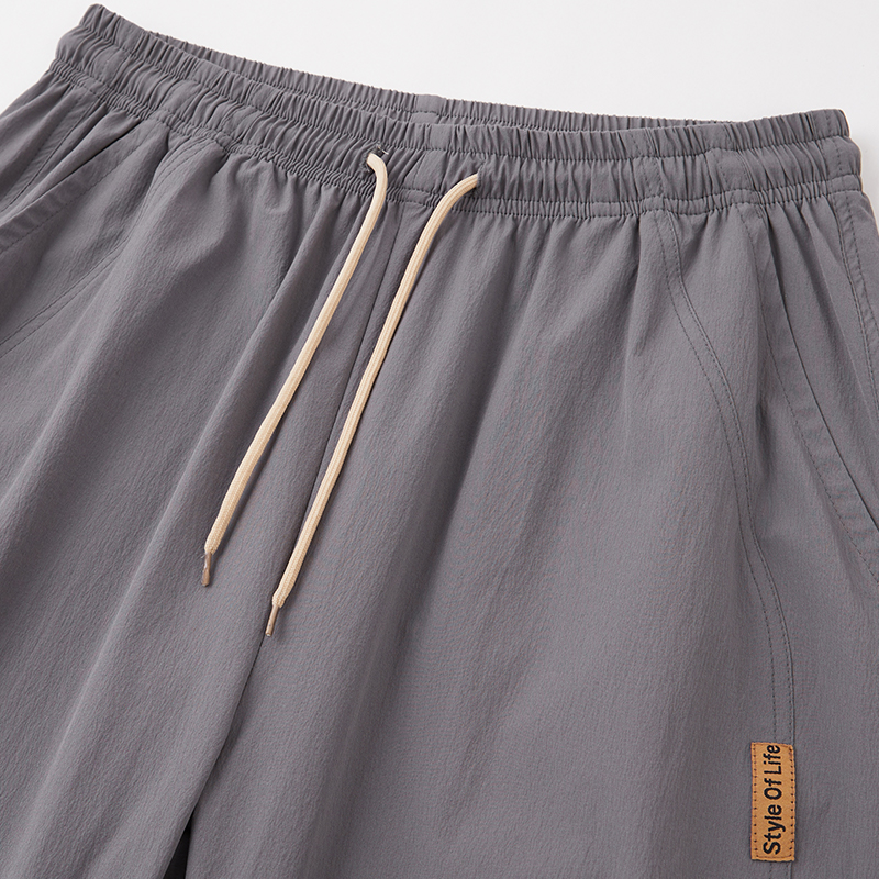 2025 Men's Ice Silk Streetwear Pants - Summer New Arrival Loose Straight-Leg Quick-Dry Sports Casual Long Trousers