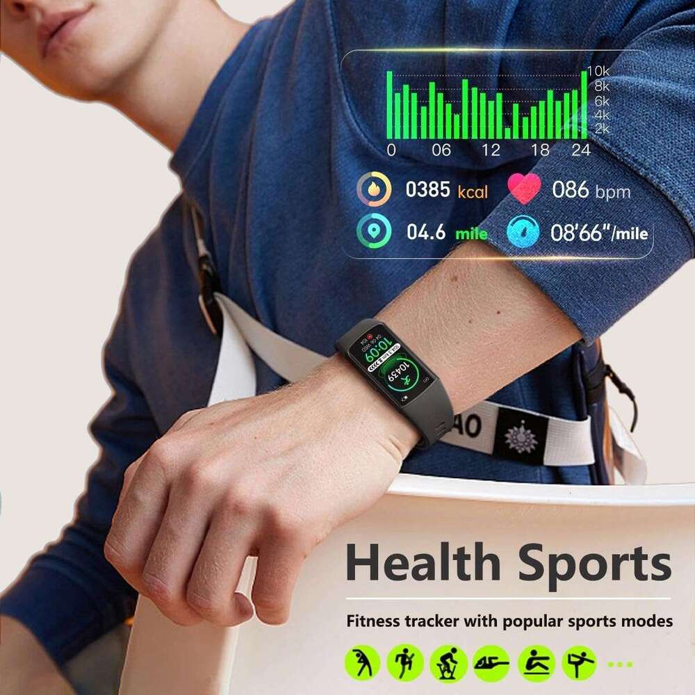 Slim FINO 3 FITVII Fiess Tracker Smart Watch Oxygen Sleep Monitor Heart Rate Blood Pressure IP Waterproof Health Activity Trackers with Calories