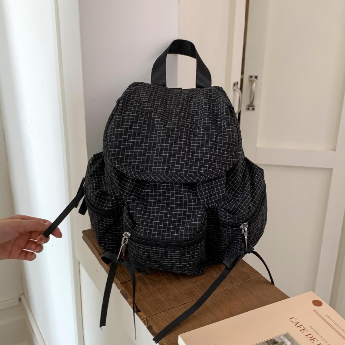 Free shipping designer Bag Summer Lightweight Women Backpack 2025 New Cute Pastoral Style Small Backpack Plaid Commuter Bag Crossbody Bag
