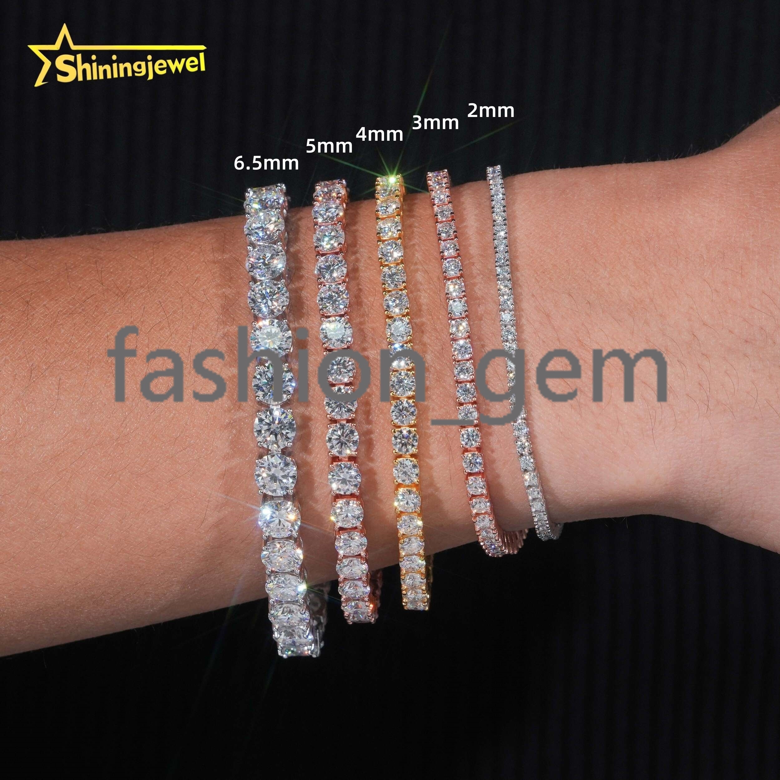 Hot Sale Classic Men Women Prong Setting D Color VVS 925 Silver Hip Hop Moissanite Tennis Bracelet