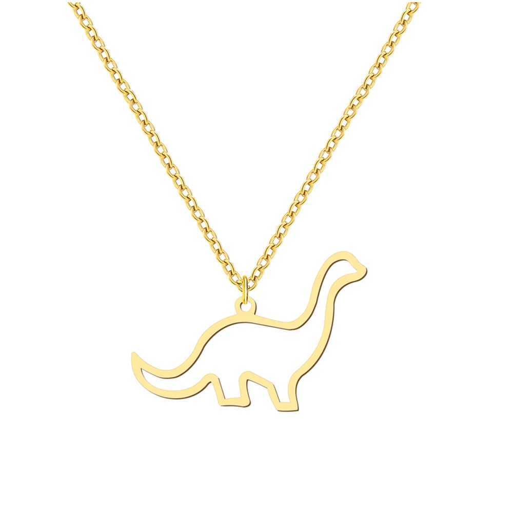 Stainless Steel Necklaces Hollow Dinosaur Animal Pendant Mens Chain Choker Fashion Necklace For Women Jewelry Party Best Gifts W250618