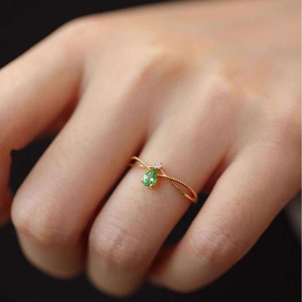 Water Drop Cross Simple Versatile Ring for Women, Light Luxury Fashion Niche Temperament Double Layer Wrapped Fairy Jewelry