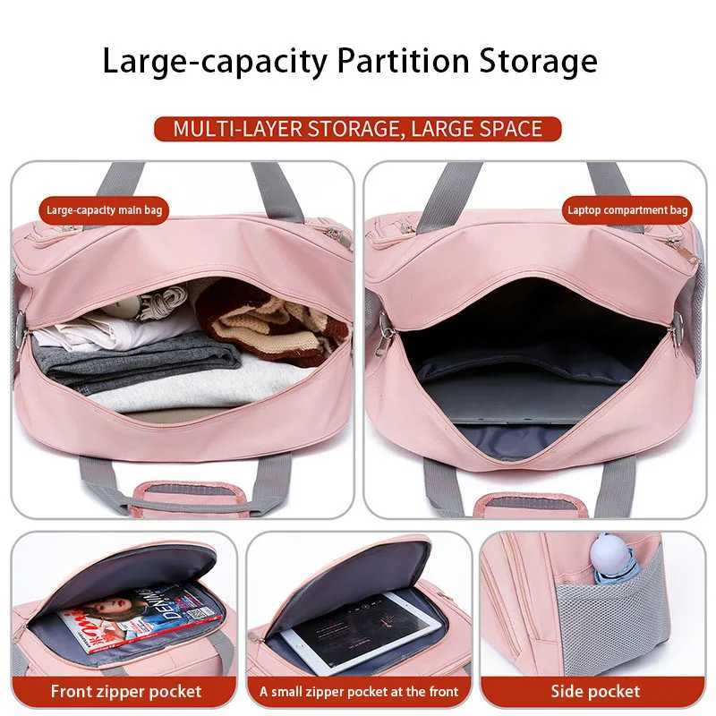 Large-capacity travel bag dry-wet separated fitness bag lightweight waterproof luggage bag unisex sports bag W250618