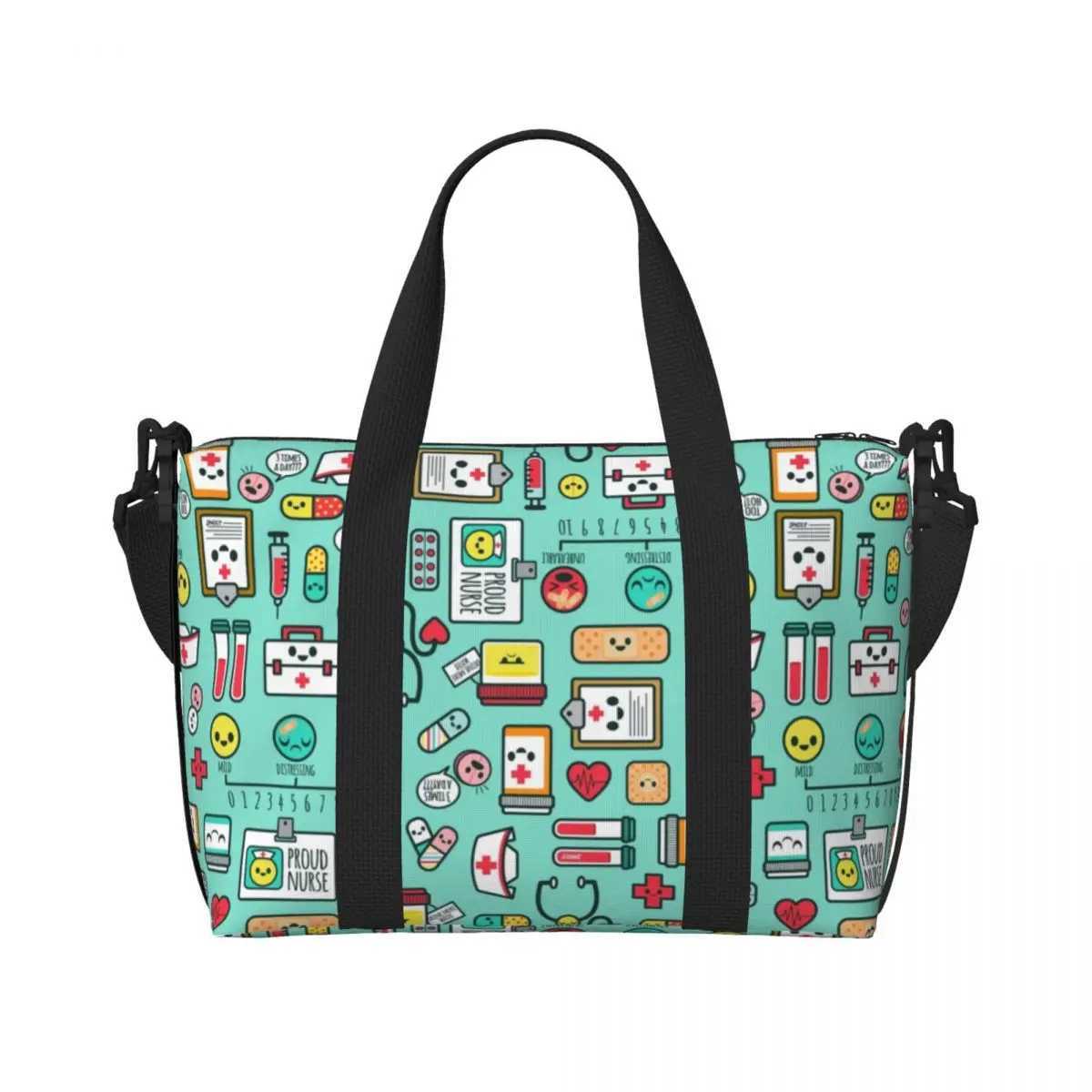 Custom Proud To Be A Nurse Grocery Shopping Tote Bag Women Big Capacity Health Care Nursing Gym Beach Travel Bags W250618