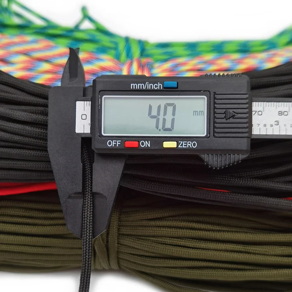 Dia4mm 9 stand Cores Paracord for Survival Parachute Cord Lanyard Camping Climbing Rope Hiking Clothesline 250611