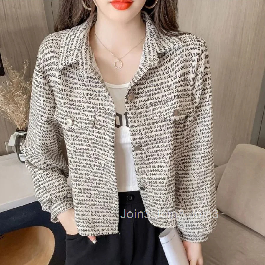 Womens Jackets Printing Loose Short Female Coat Elegant Clothing Promotion Harajuku Luxury Great Vintage Korean Style Deals