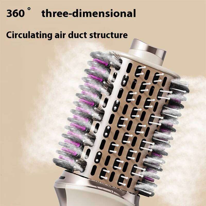 ABAH-Professional Multifunctional Straightening Blow Dryer Brush Curling Iron Comb Suitable For All Hair Types