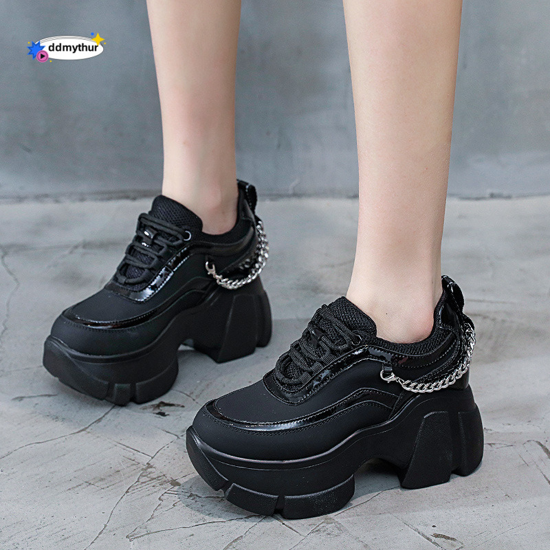 Women's Dad 8cm 2025 New Autumn Casual Thick Sole Height Increasing Shoes for Petite Women