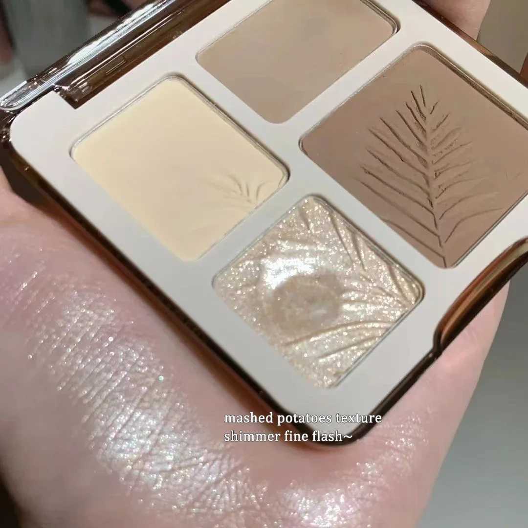 Four-color Highlighter Contour Palette illuminator Makeup 3D Bronzer Matte Contour Powder Rose Blush Highgloss Palette Cosmetics XJ250618