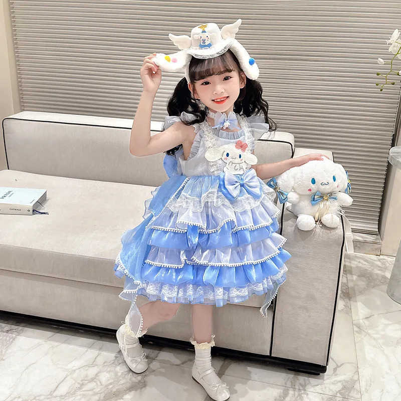 Sanrio Sanrio Kuromi Anime Dress Four Seasons Western Style Cartoon Puffy Skirt Little Girl Sling Princess Skirt Lolita Popular NewXJ250618