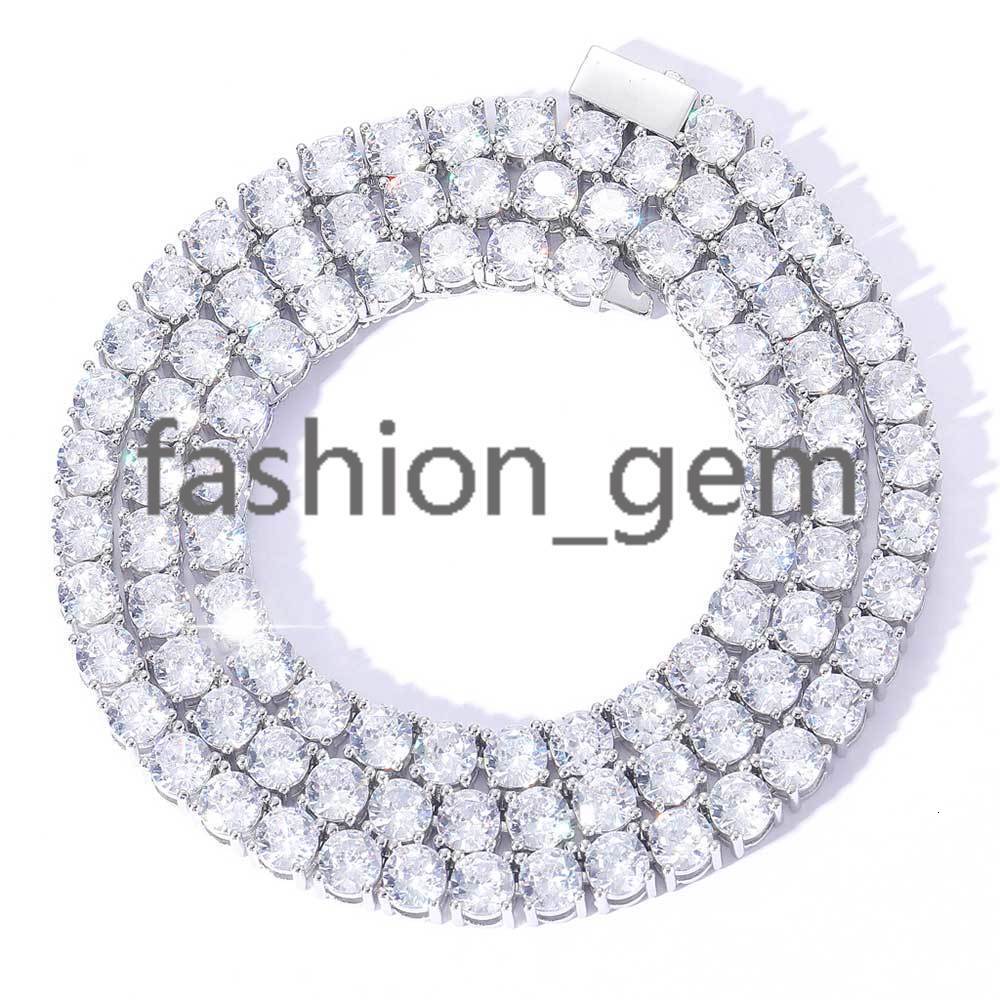 3mm Hip Hop Jewelry Iced Diamond Tennis Chain Silver Plated Brass Bling Tennis Chain Necklace Women