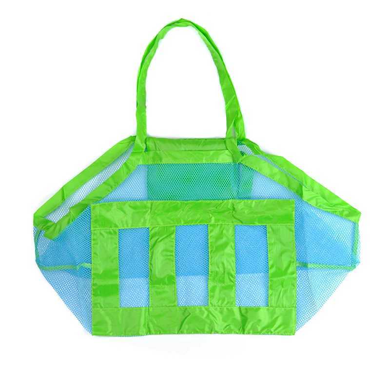 Portable Mesh Beach Bag Foldable Swimming Pouch Children Beach Toy Baskets Storage Bag Large Capacity Shoder For Travel Picnic B250618