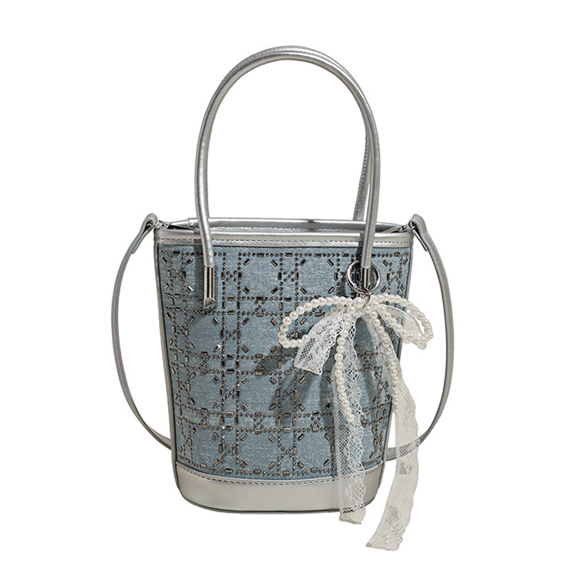 Free shipping designer Summer Trend Denim Handheld Bucket Bag for Women 2025 New Fashionable Stylish Phone Bag High-end Crossbody Bag