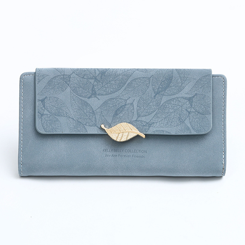 Free Shipping Designer Amazon Cross-border Large Capacity Long Style Luxury Bag European And American Retro Women's Matte Leaf Wallet Clutch Card