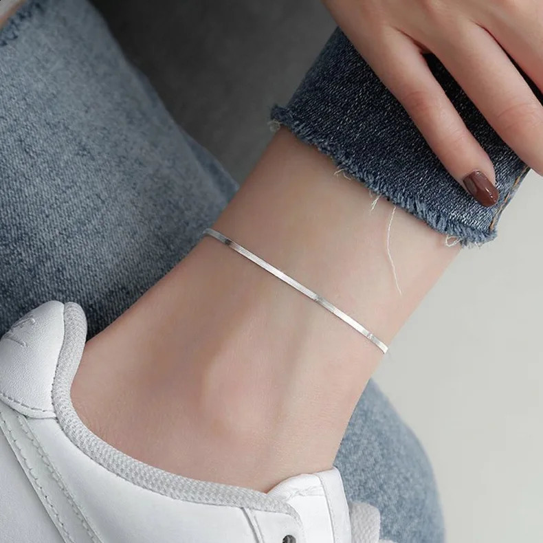 Simple Anklet Silver Color Knife Pendant on the leg Summer Beach Bracelets Barefoot Foot 235cm9 28 long 1 Piece 250606