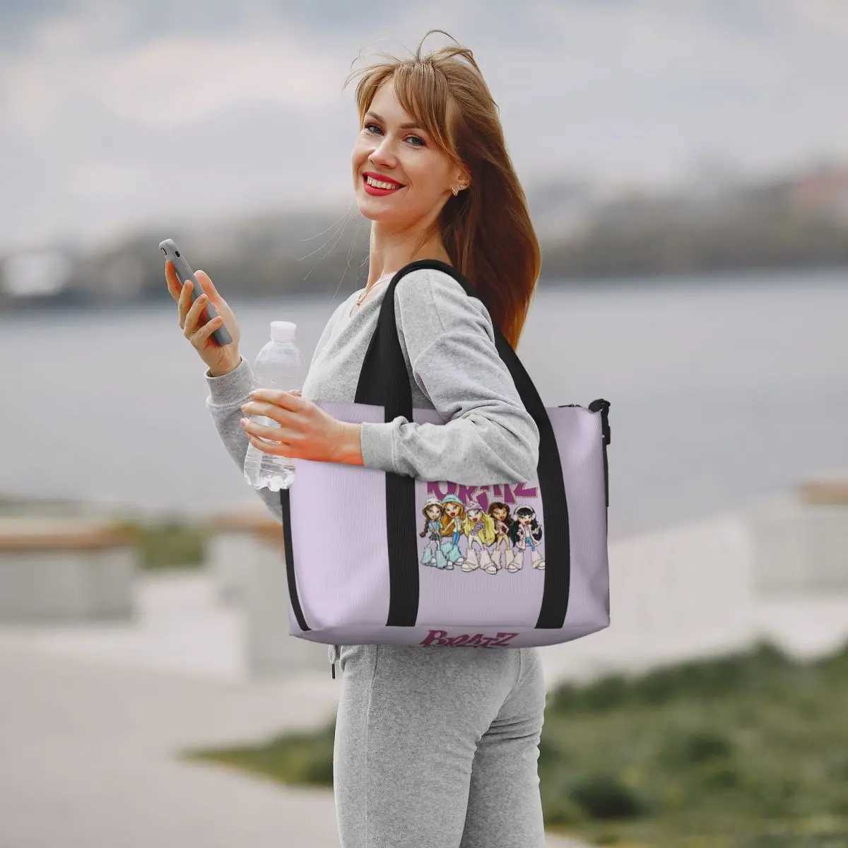 Custom Large Bratz Doll Tote Bag Women Tv Movie Cartoon Shoulder Shopping Gym Beach Travel Bag W250618