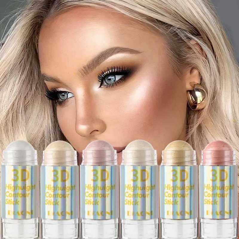6 Colors 3D Face Brighten Highlighter Stick Cosmetic Face Contour Bronzer Shimmer Highlighter Stick Concealer Cream Makeup tool XJ250618