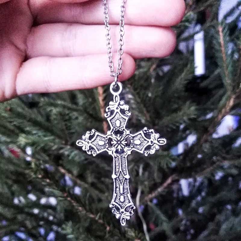 Fashion Christian Necklaces for Women Wen Gift Vintage Gothic for Cross Pendant Long Chain Necklace Choker Goth Punk Jewelry W250618
