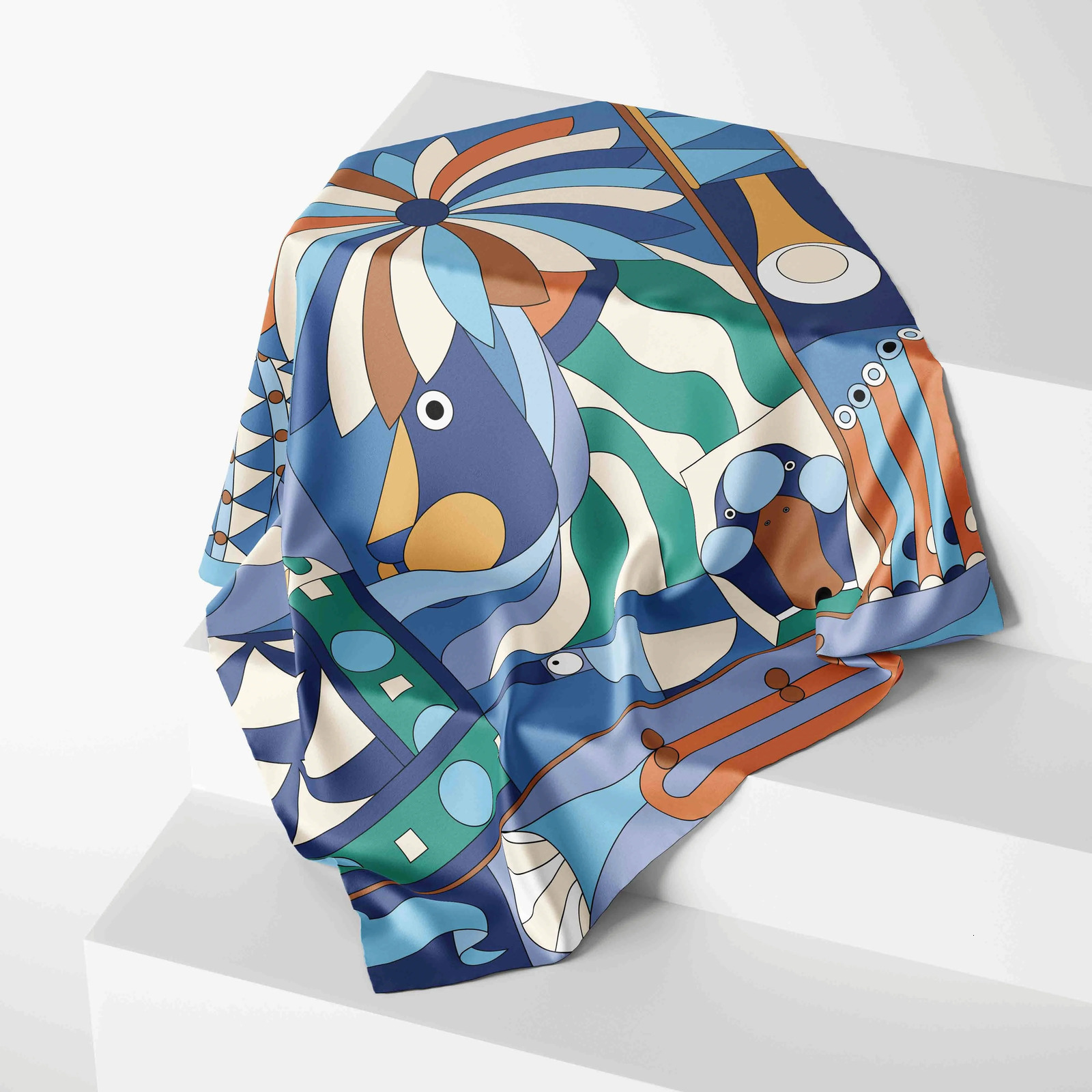 70cm*70cm 2025 Chiffon Scarf Women Silk Scarf for Women Floral Neckerchief Scarf Foulard Women Bandana Silk Scarves 250617