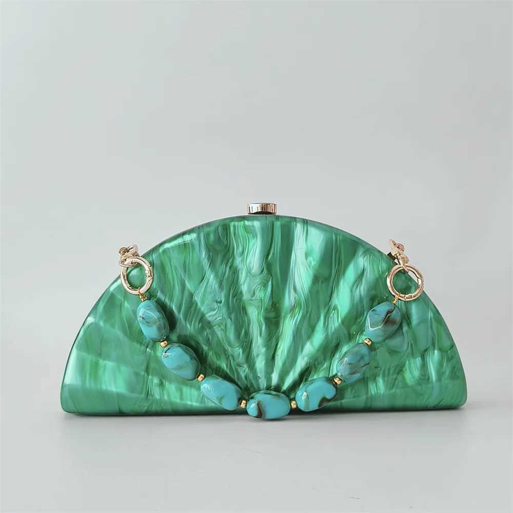 Marble Mini Beach Summer Party Evening Bag Women Half Moon Circular Barrel-Shaped Acrylic Box Day Clutch Purse Handbags Z250618