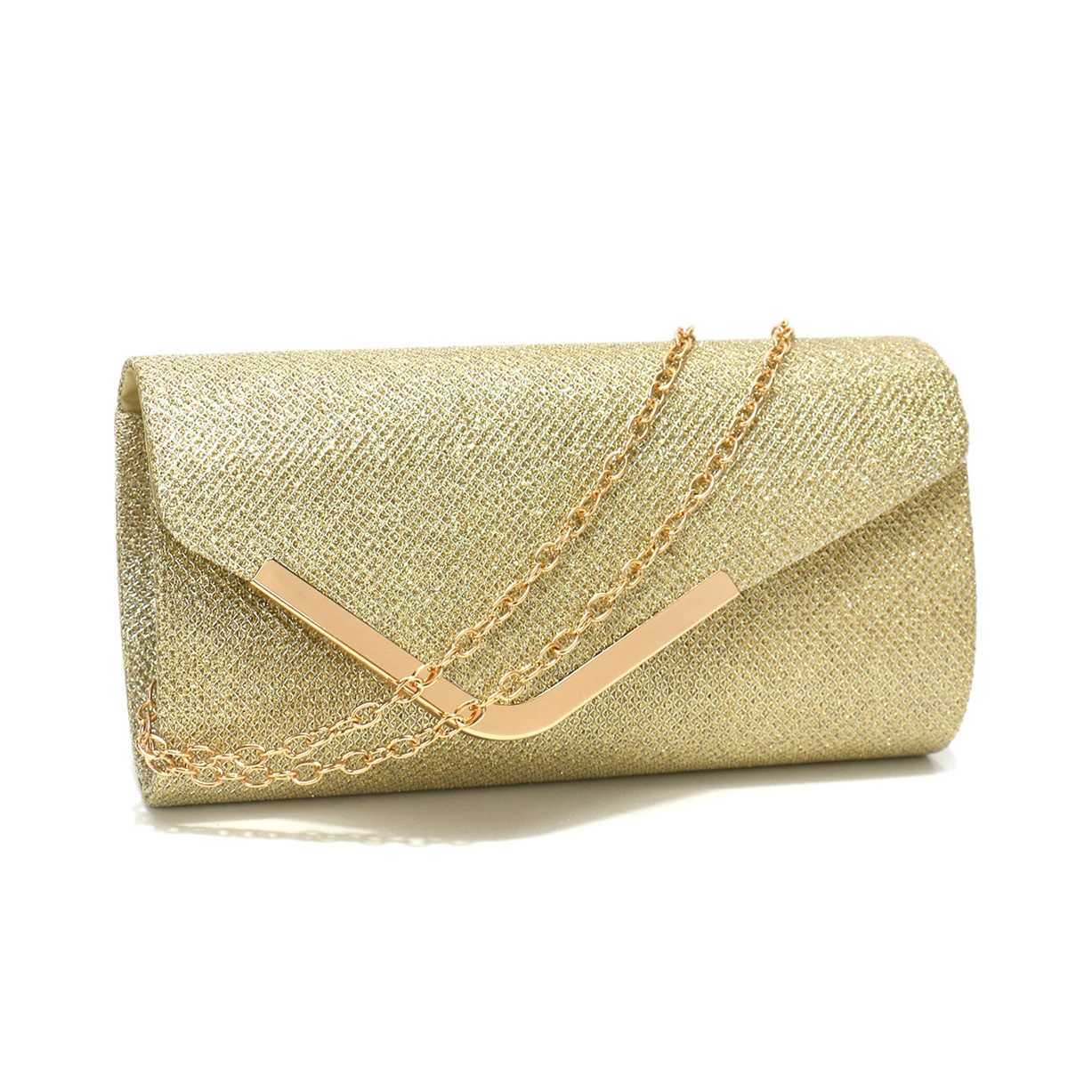 Fashion Women Evening Bags Sequins Day Clutch Bags Shoulder Chain Messenger Handbags Metal Party Wedding Bridal Handbags Z250618