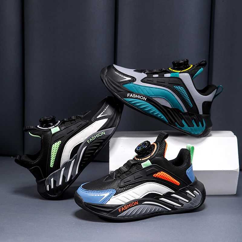 Fashion New Kids Boy Running Sport Shoes Leather Sneakers Children Outdoor Lightweight Breathable Tennis Footwear Z250618