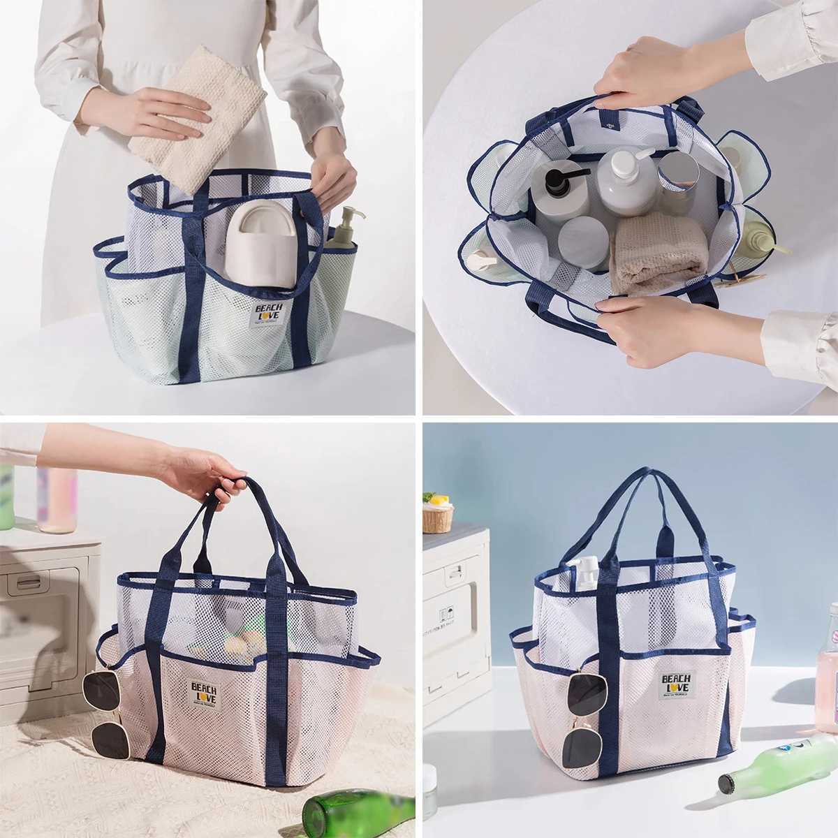 Wens Tote Bags Portable Swim Bags Large Capacity Bath Storage Bags Travel Toiletry Bags Sports Yoga Mesh Bags A-ZMT B250618
