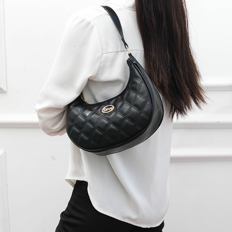 Free Shipping 2025 New Designer Bag Solid Color Crescent Women's Armpit Shoulder Bag Casual Boutique Shopping Bag High-end Luxury Handbag