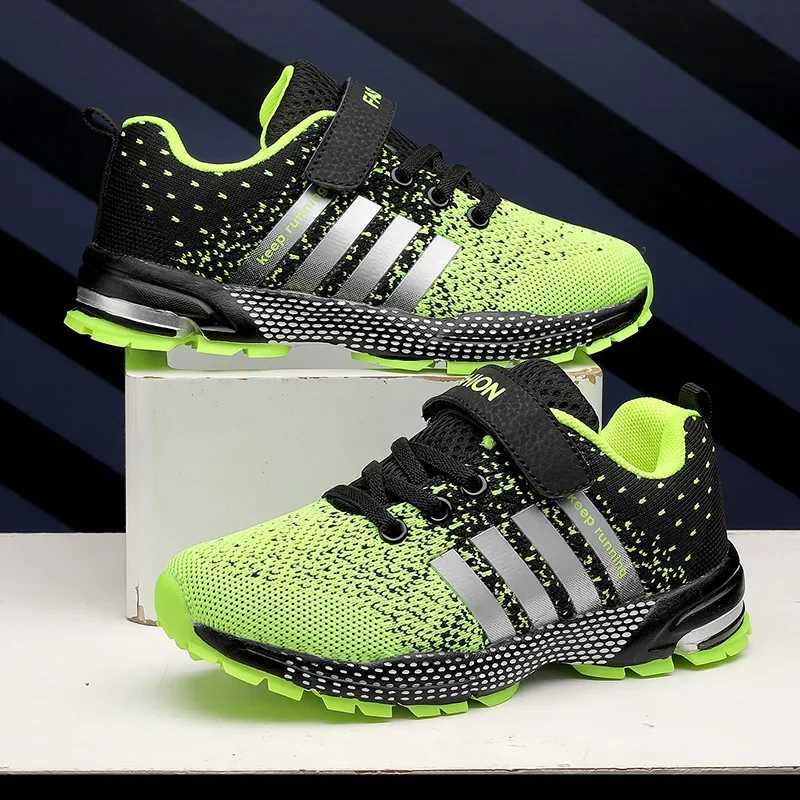 Hot Sale Green Red Childrens Running Shoes Summer Outdoor Breathable Kids Shoes Trainers Low-cut Sneakers for Boys 7 to 14 Years Z250618