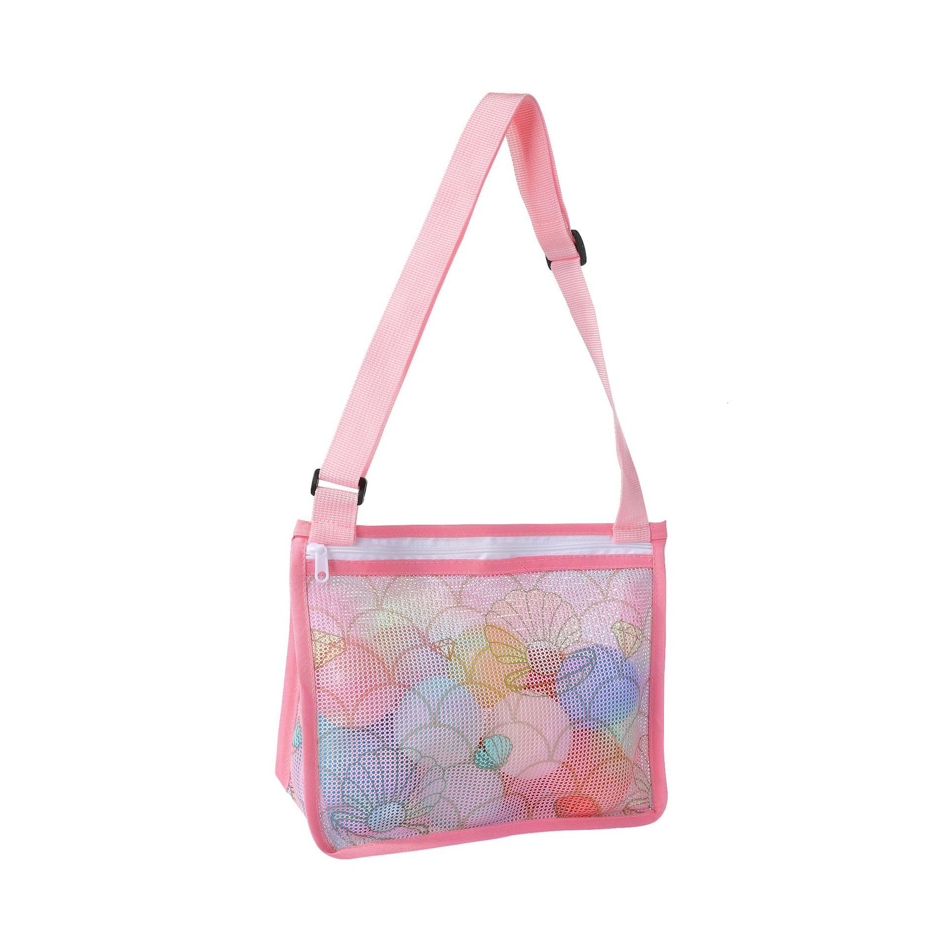 New Children's Printed Mesh Crossbody Shell Collection Beach Storage Bag