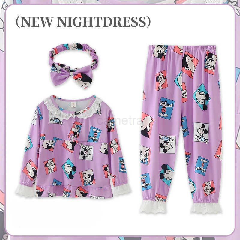 Sanrio Sanrio Girls Pajama Sets Causal Lace Trimmings Soft Comfortable Kids Night Clothes Set Beautiful Girl Breathable Indoor Costume XJ250618XJ25061