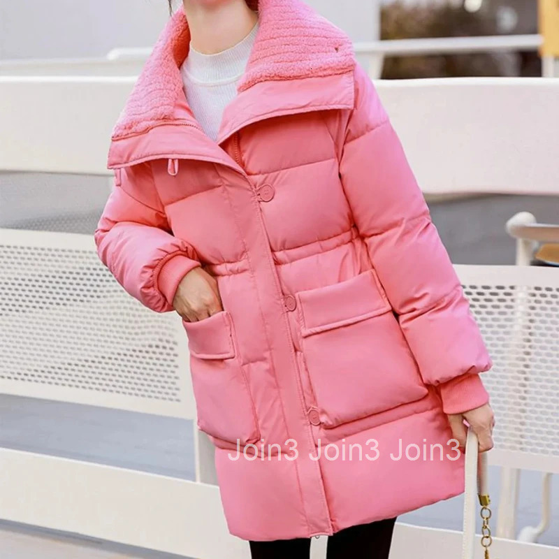 Parkas Woman Zip-up Solid Color Jackets Slim Fit Korean Style Clothing High Quality Coats for Women Discount Warm Winter on Sale